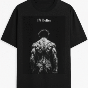 "1% Better" Oversized Graphic T-Shirt – Black